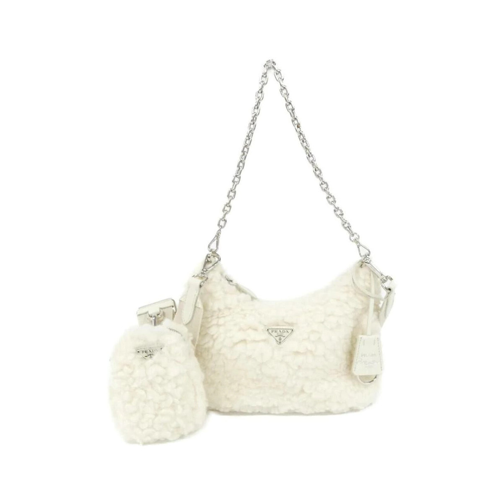Prada ReEdition 2005 crossbody bag white cashmere shearling